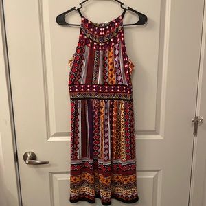 Keyhole back fun colorful dress size 6